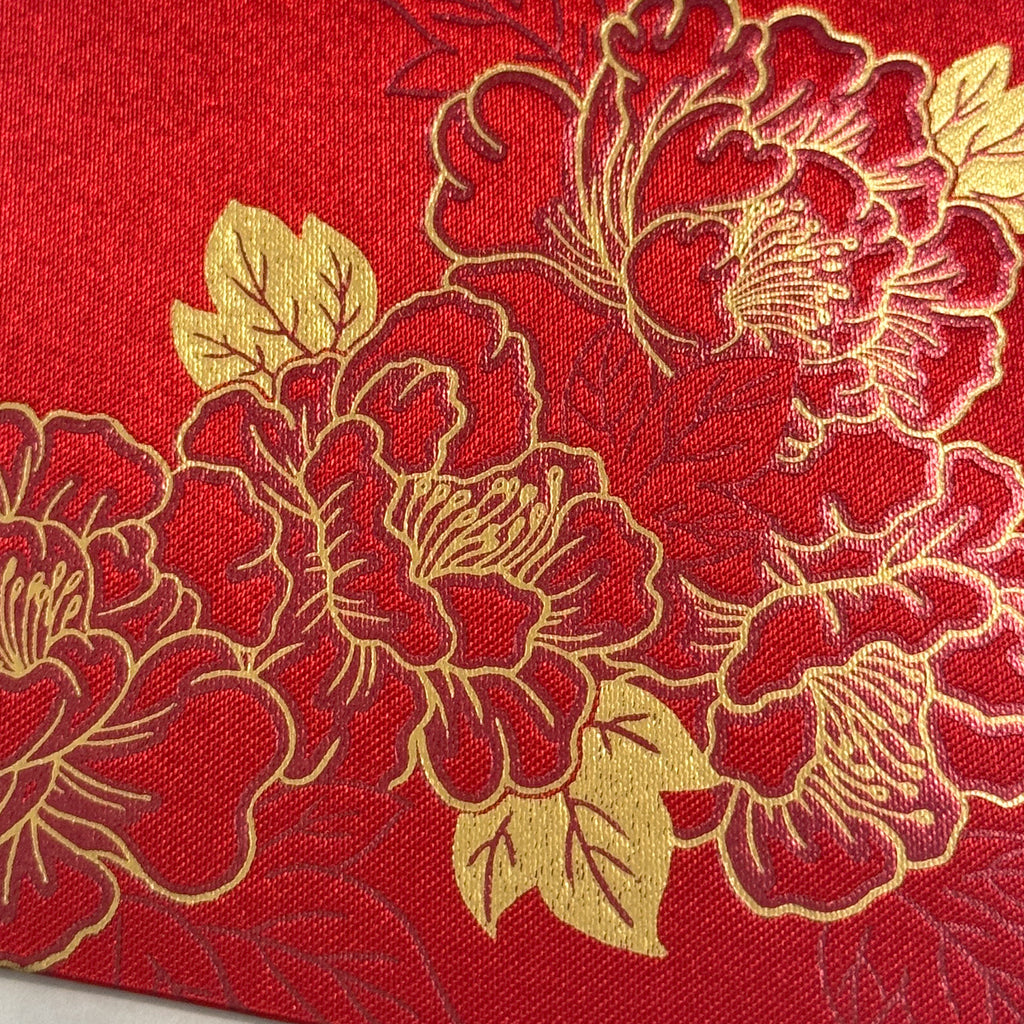 雙花喜悅絹布結婚利是封