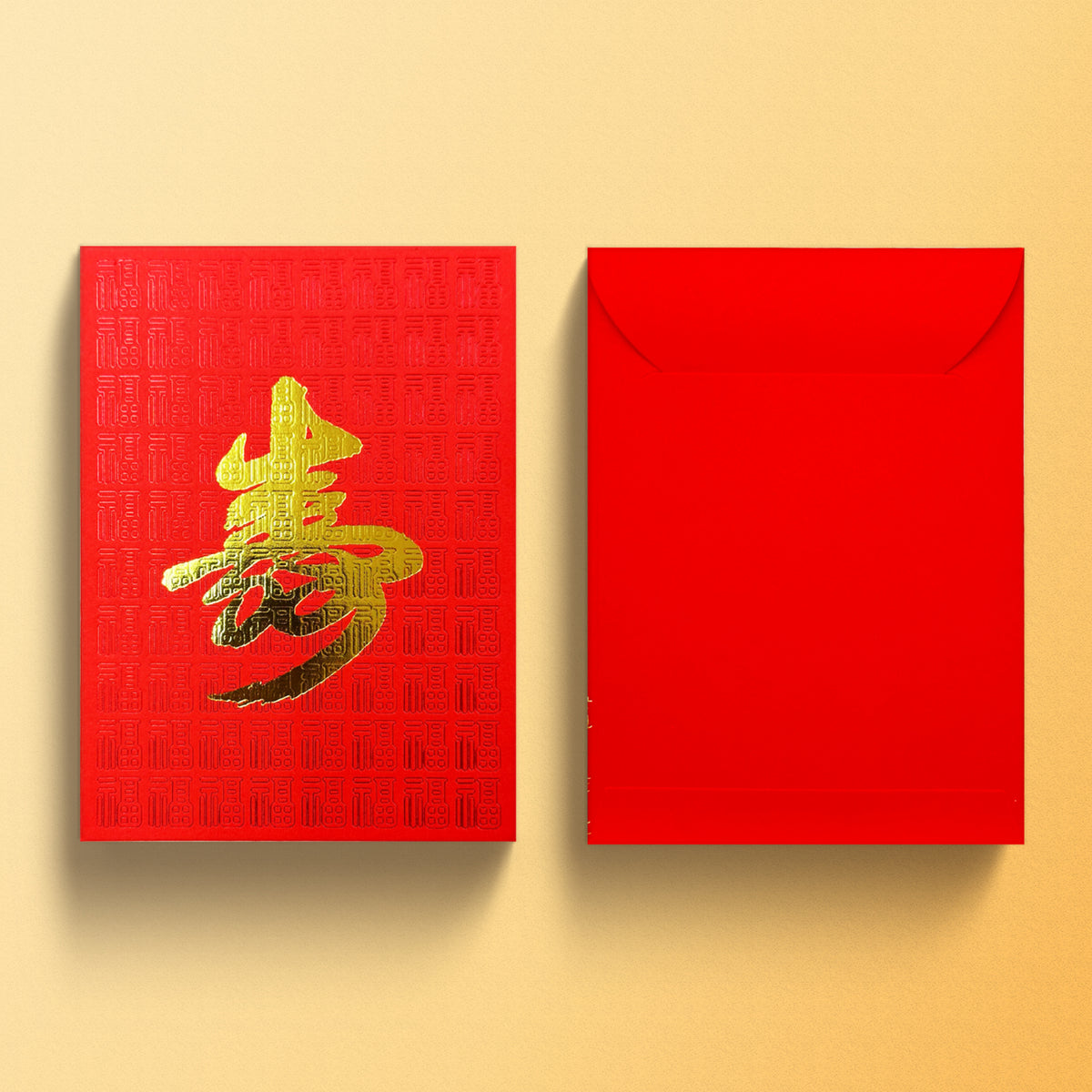 紅色福字底壽字壽宴回禮利是封正背面對照圖（Z73）