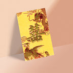 金色龍鳳結婚回禮利是封咭片型正面（KA53）