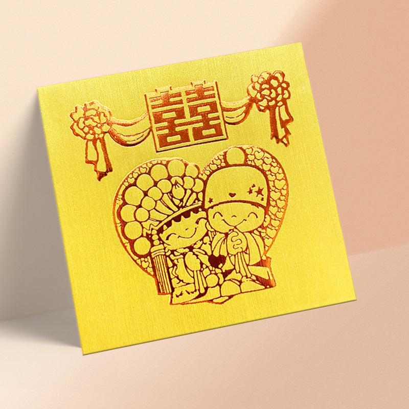 金色新郎新娘結婚利是封正面（KA20）