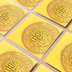 金色結婚利是封，多個蕾絲花紋雙囍利是封排列展示（KA18）