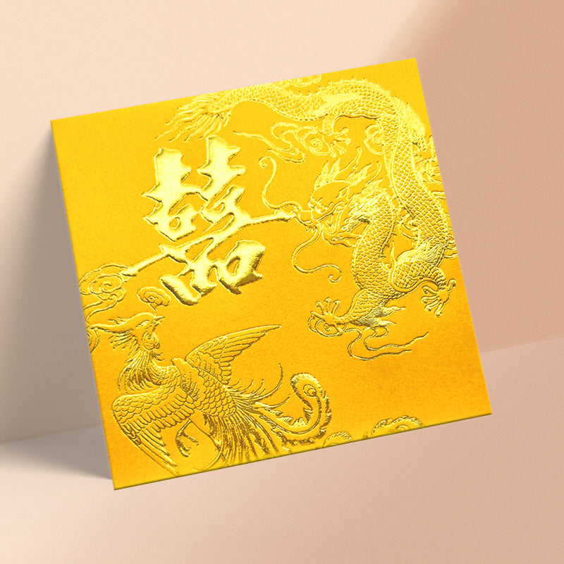 金色龍鳳結婚利是封正面（KA34）