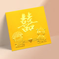 金色Q版新郎新娘結婚利是封正面（KA35）