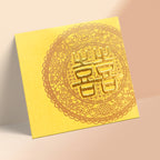 金色蕾絲花紋結婚利是封正面（KA18）