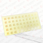 圓字囍透明燙金貼紙整張排列（S13）