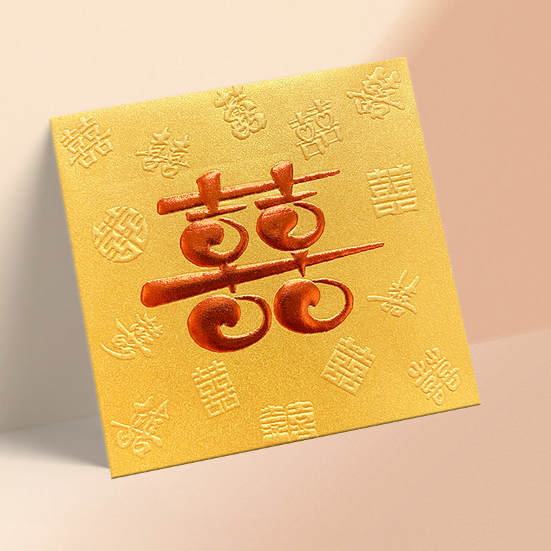 金色滿版囍字結婚利是封正面（KA16）