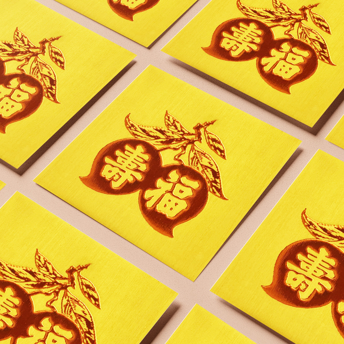 金色福壽壽桃利是封排列展示（Z06）