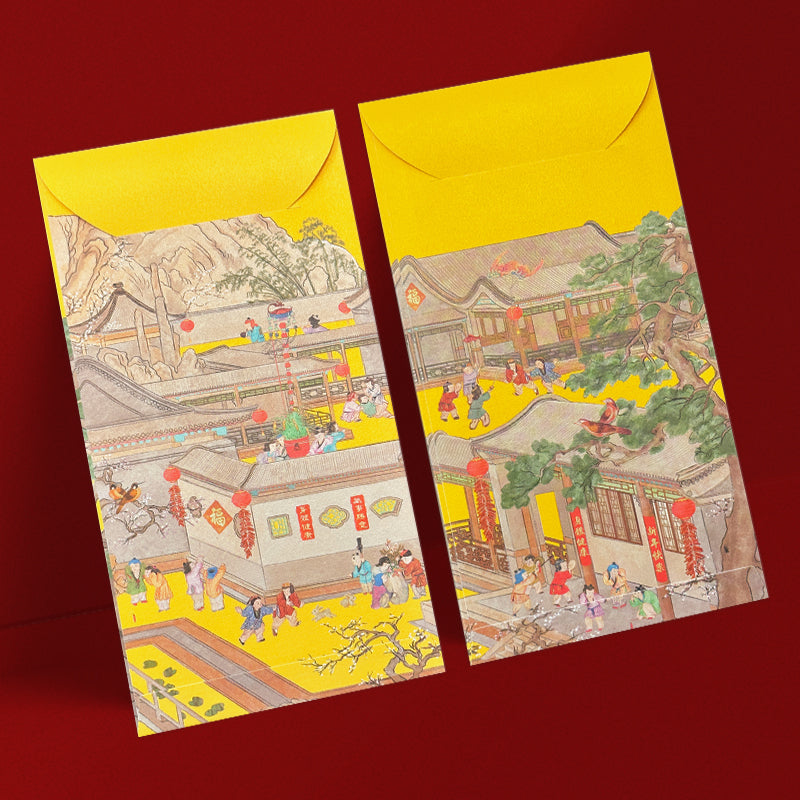 金色金福賀歲街景福字大型利是封兩款背面展示（A07）